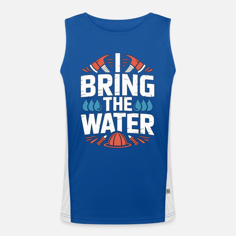 Fire Engineer I Bring The Water Emergency Response Funktionelles Kontrast-Tank Top für Männer 