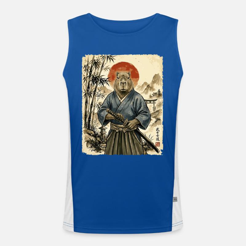 Samurai, Capybara, Japanische Kunst, Anime Funktionelles Kontrast-Tank Top für Männer 