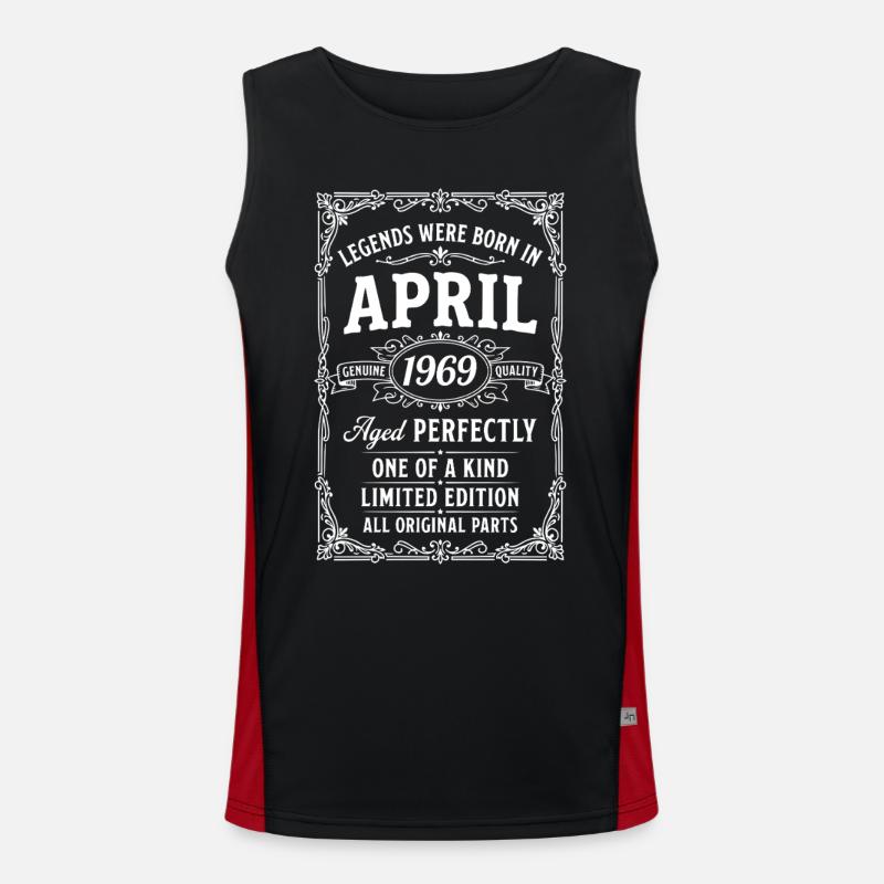 Awesome since April 1969 - Men's Functional Contrast Tank Top  - black/red