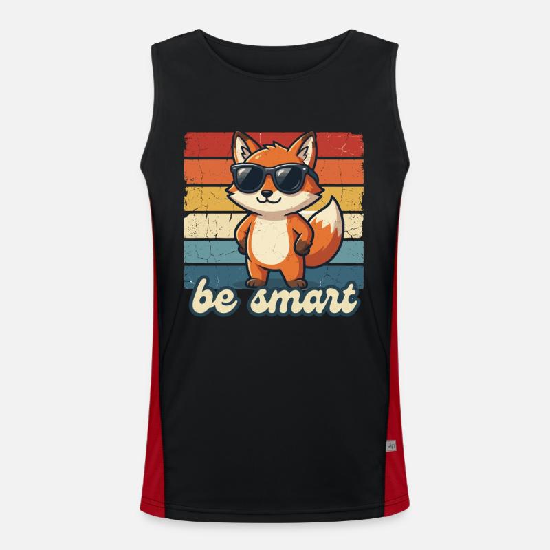Lustiger Fuchs Be Smart Shirt Geschenk Idee Funktionelles Kontrast-Tank Top für Männer 
