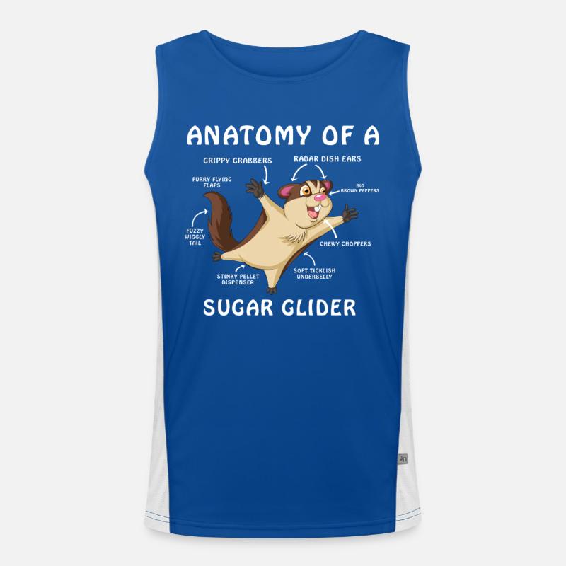 Sugar Glider Anatomie-Shirt Funktionelles Kontrast-Tank Top für Männer 