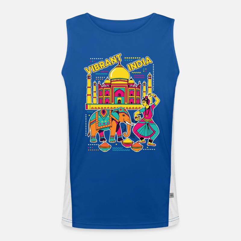Vibrant India Taj Mahal Funktionelles Kontrast-Tank Top für Männer 