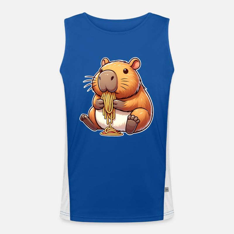 Capybara Pasta Funktionelles Kontrast-Tank Top für Männer 