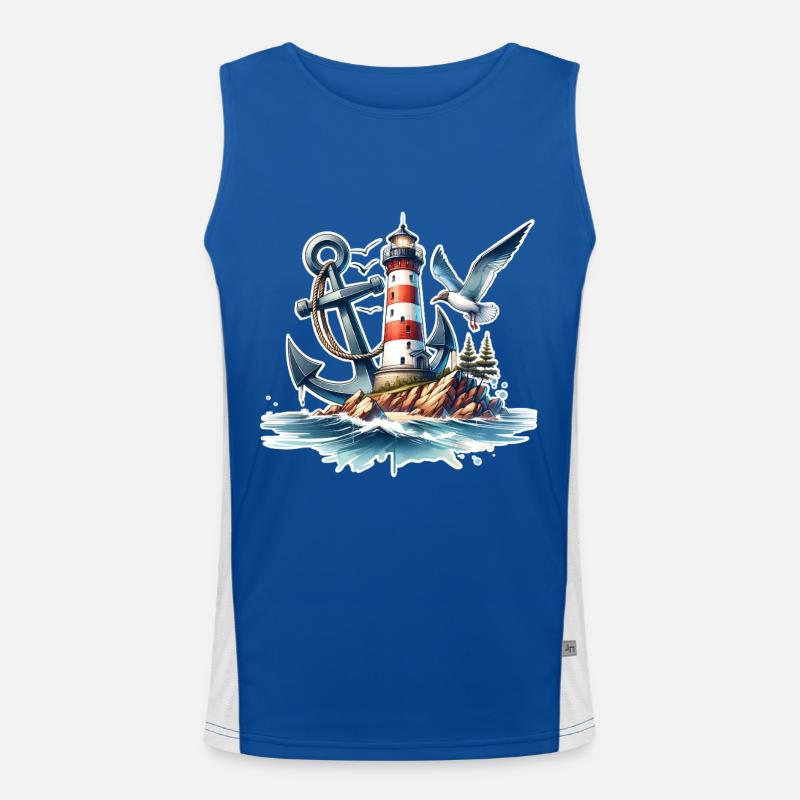 Leuchtturm Anker  Funktionelles Kontrast-Tank Top für Männer 