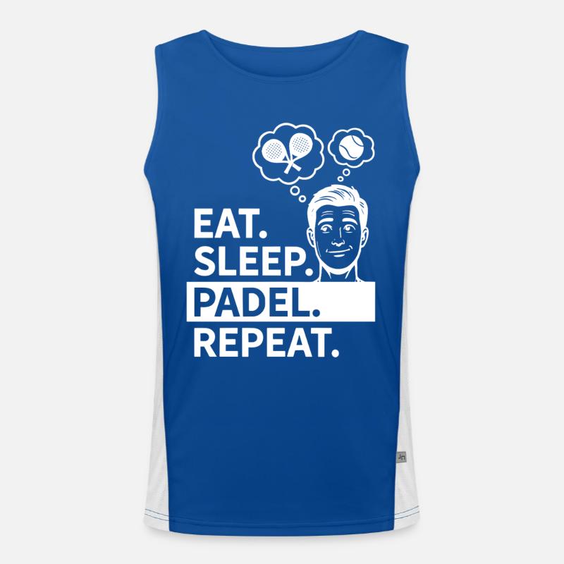 Eat Sleep Padel Repeat Athlete Statement Men's Functional Contrast Tank Top 
