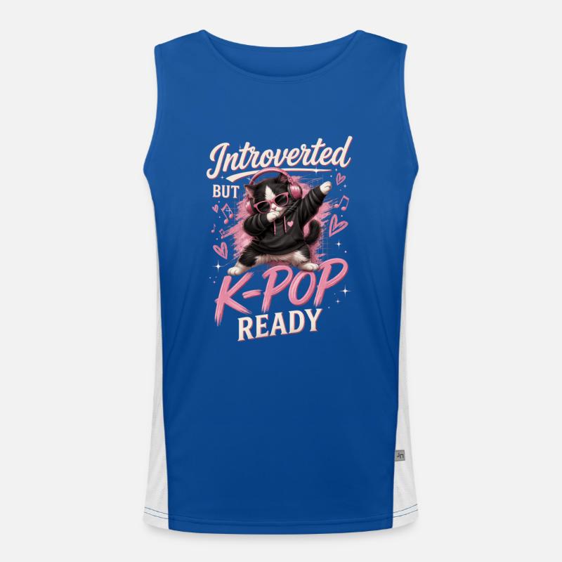Introverted But K Pop Ready Funktionelles Kontrast-Tank Top für Männer 
