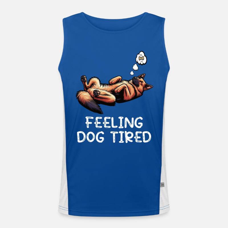 Feeling Dog Tired Deutscher Schäferhund  Funktionelles Kontrast-Tank Top für Männer 