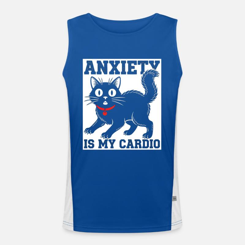L’anxiété, c’est mon chat cardio Débardeur respirant contrasté Homme 