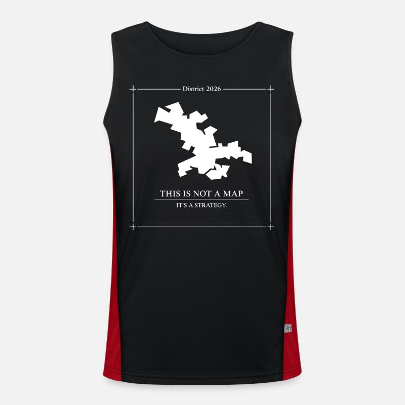 District 2026 Strategy Map Concept - Men's Functional Contrast Tank Top  - black/red