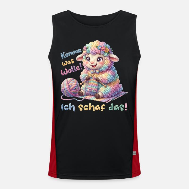Komme was wolle ich schaf das  Funktionelles Kontrast-Tank Top für Männer 