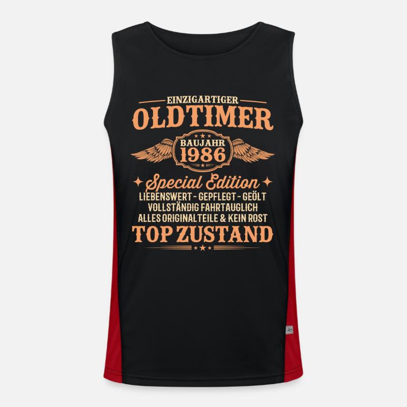 40. Geburtstag Oldtimer Baujahr 1986 Geschenk Funktionelles Kontrast-Tank Top für Männer 