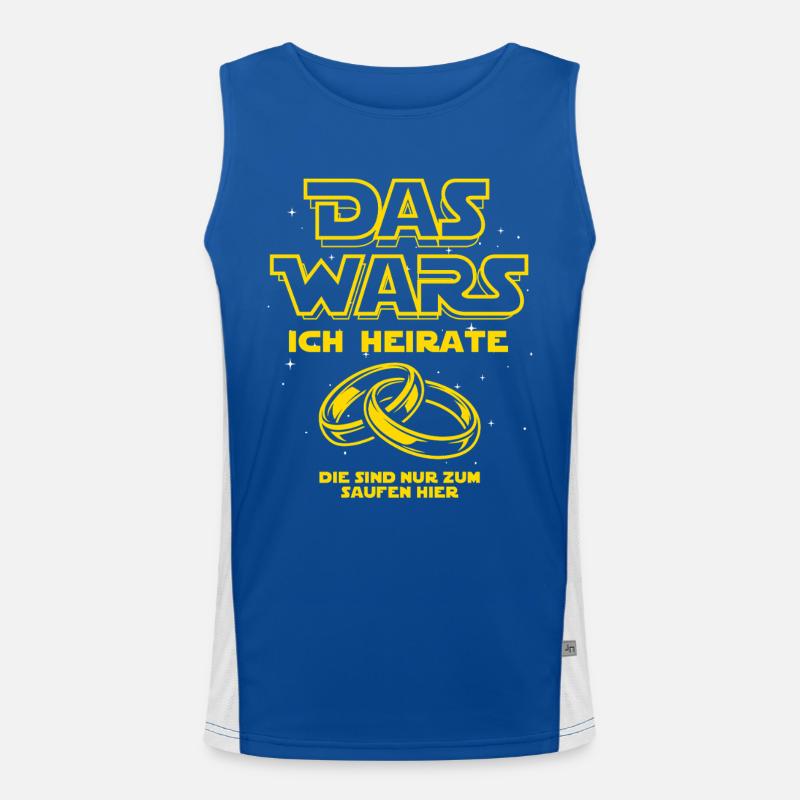 JGA Das Wars. Ich heirate - Eheringe Funktionelles Kontrast-Tank Top für Männer 