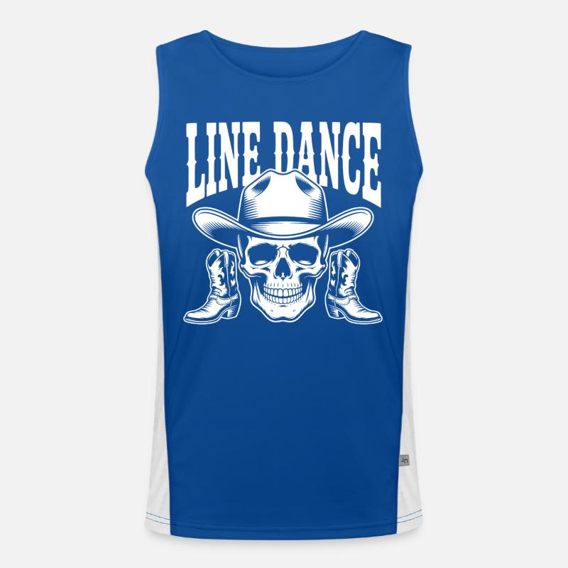 Line Dance Skull Cowboy Boots Funktionelles Kontrast-Tank Top für Männer 