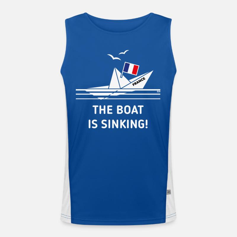 Das Boot sinkt! (Frankreich / NEG) Funktionelles Kontrast-Tank Top für Männer 