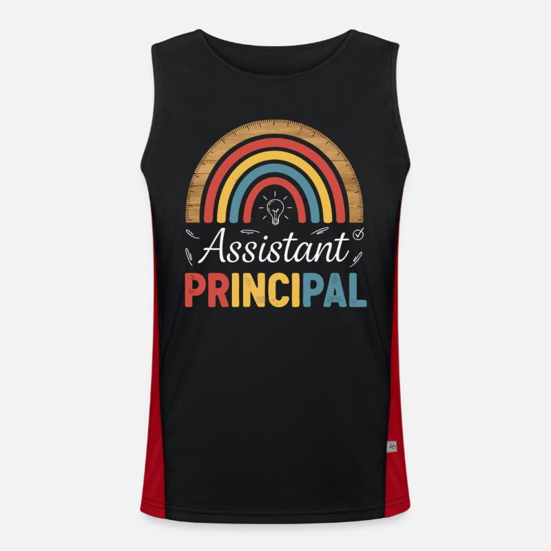 Assistant Principal Rainbow Retro - Men's Functional Contrast Tank Top  - black/red