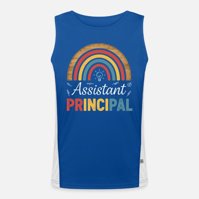 Assistant Principal Rainbow Retro Funktionelles Kontrast-Tank Top für Männer 