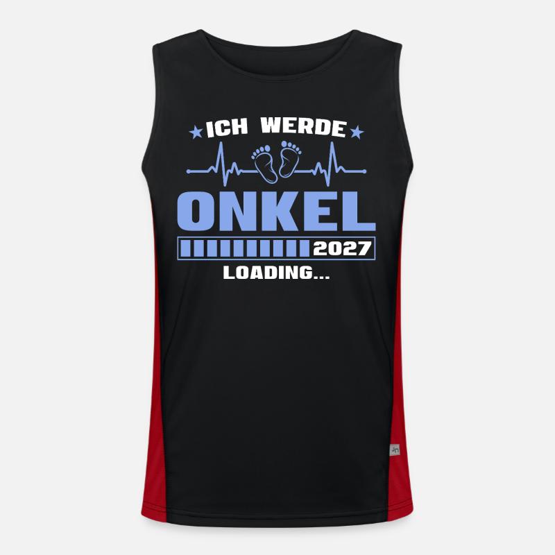 Ich werde Onkel 2027 – Werdender Onkel Funktionelles Kontrast-Tank Top für Männer 