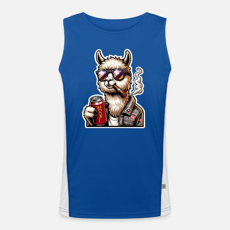 Alpaka Party Bier  Funktionelles Kontrast-Tank Top für Männer 
