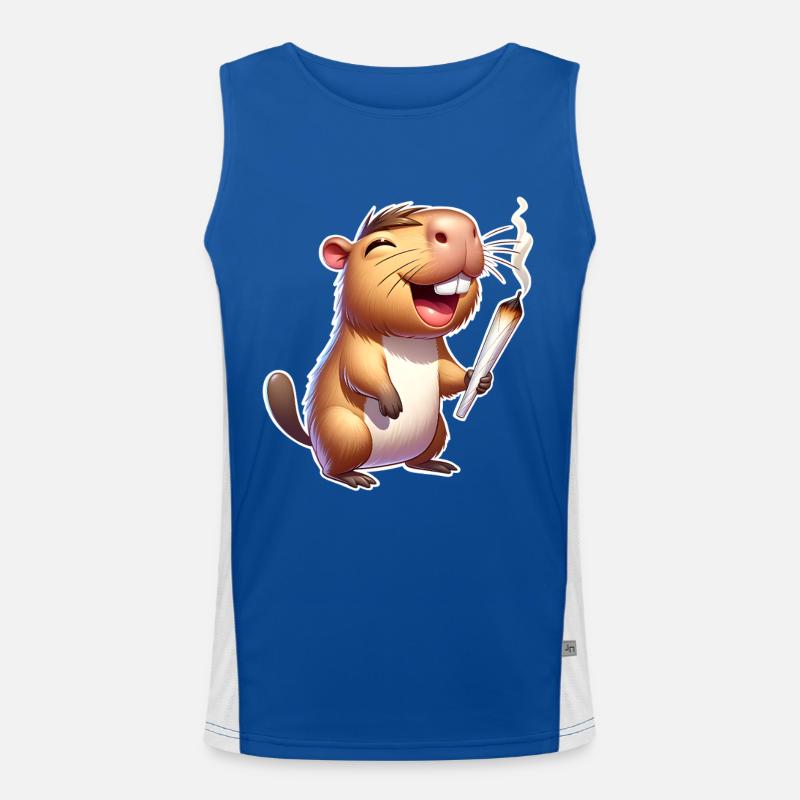 Capybara Joint Weed Funktionelles Kontrast-Tank Top für Männer 