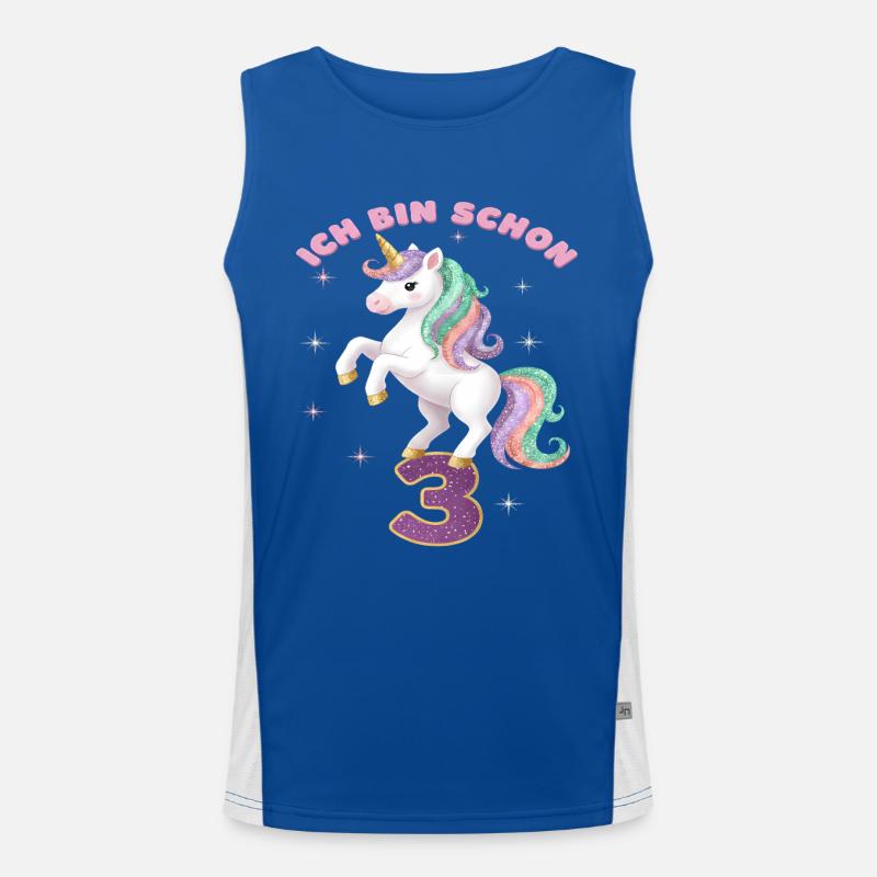 4. Geburtstag Einhorn Mädchen Ich bin schon 4 Funktionelles Kontrast-Tank Top für Männer 