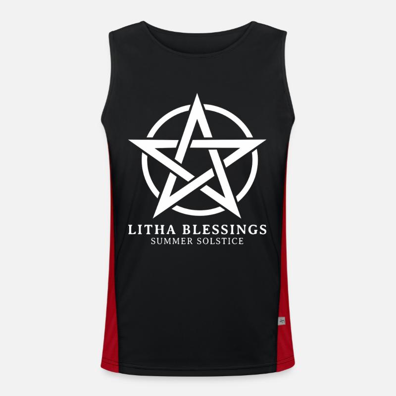 Litha Pagan Solstice d’été Midsommar - Débardeur respirant contrasté Homme  - noir/rouge