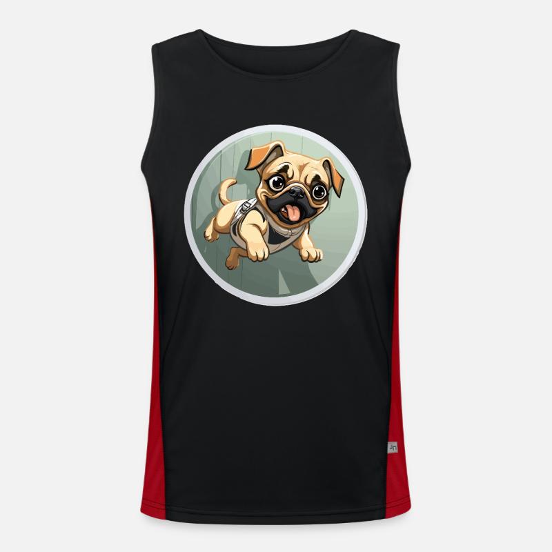 Squeaking Pug Sprinter - Men's Functional Contrast Tank Top - black/red