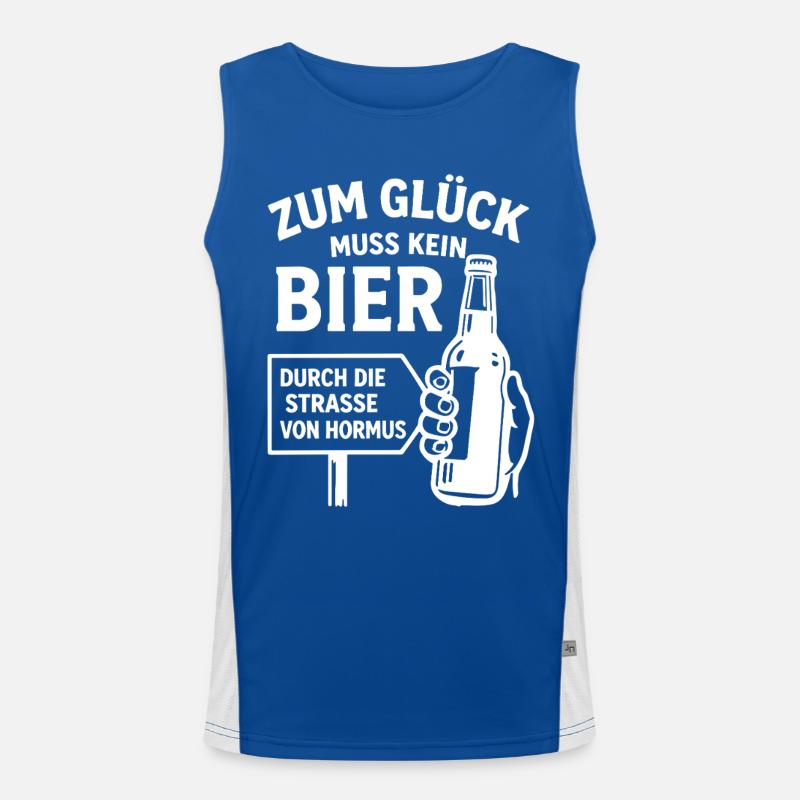 Bier Spruch Bierflasche  Strasse von Hormus Funktionelles Kontrast-Tank Top für Männer 