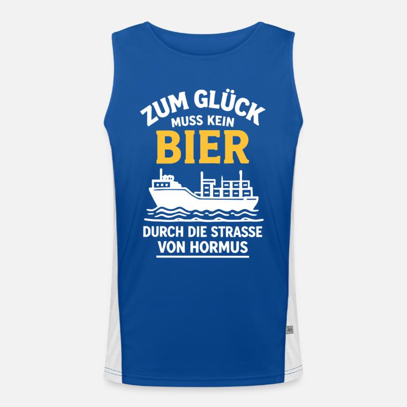 Bier Spruch Schiff  Strasse von Hormus Funktionelles Kontrast-Tank Top für Männer 