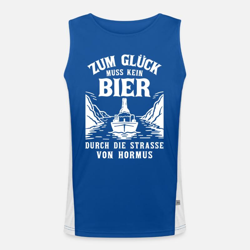 Bier Spruch Schiff  Strasse von Hormus Funktionelles Kontrast-Tank Top für Männer 