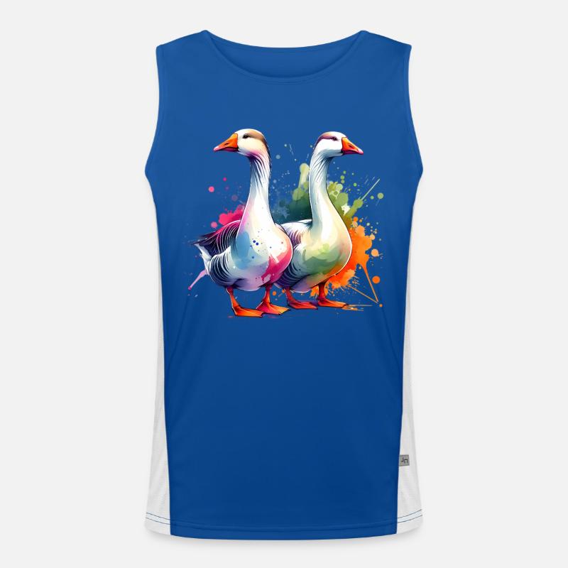 Emdengans Embden Goose Funktionelles Kontrast-Tank Top für Männer 