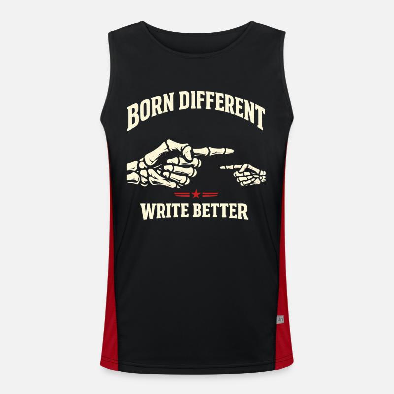 Born Different - Men's Functional Contrast Tank Top  - black/red