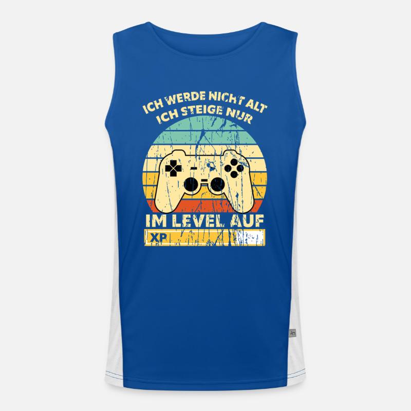 Levelaufstieg Retro Controller Geburtstag Funktionelles Kontrast-Tank Top für Männer 
