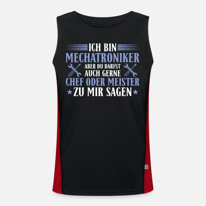 Mechatroniker Chef Meister Autoschrauber Geschenk Funktionelles Kontrast-Tank Top für Männer 