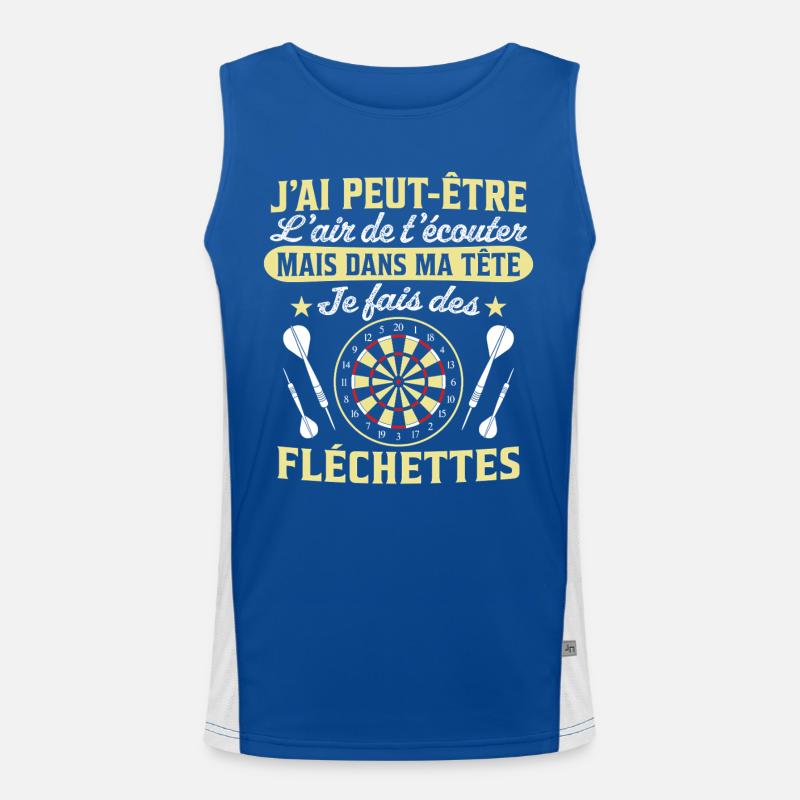  joue aux fléchettes Débardeur respirant contrasté Homme 