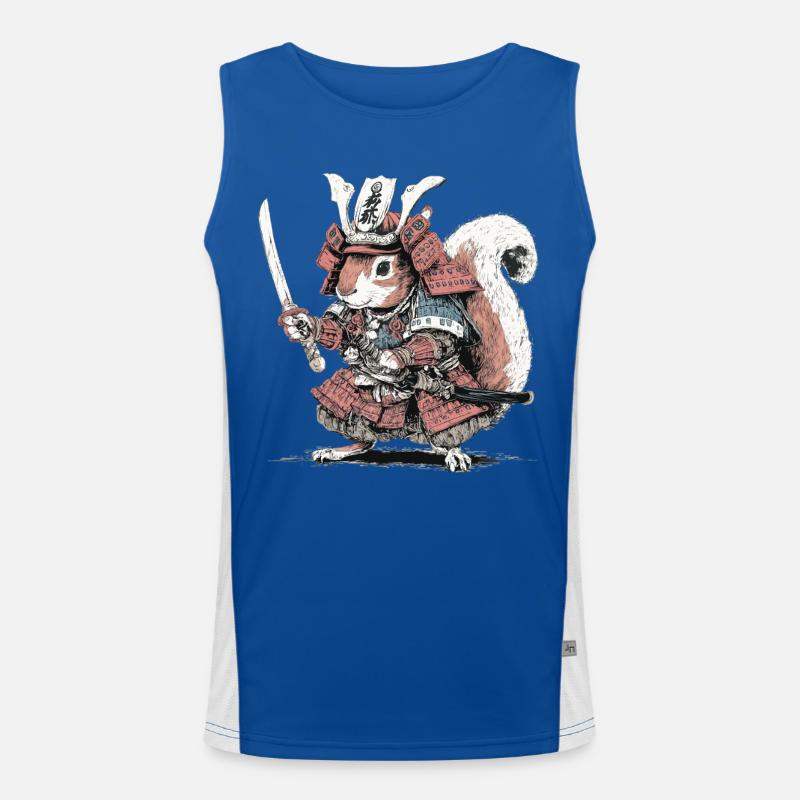 Eichhörnchen-Samurai-Rüstung Funktionelles Kontrast-Tank Top für Männer 