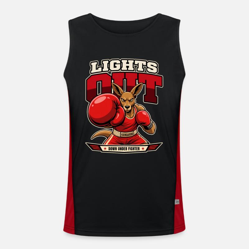 Kangaroo Knockout – Lights Out Boxing - Men's Functional Contrast Tank Top  - black/red