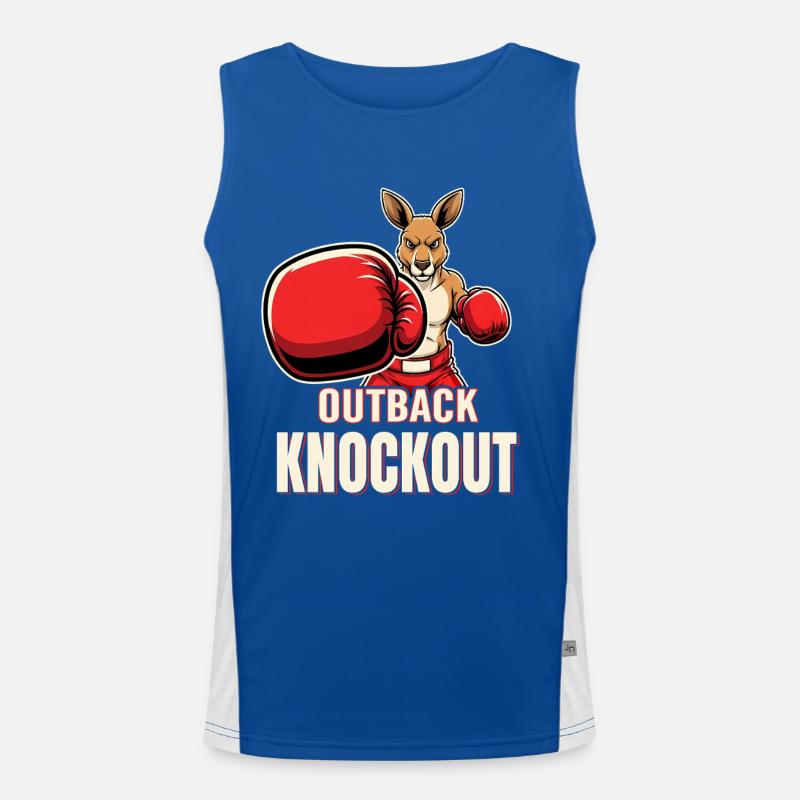 Outback Knockout Cartoon Känguru Boxer Funktionelles Kontrast-Tank Top für Männer 