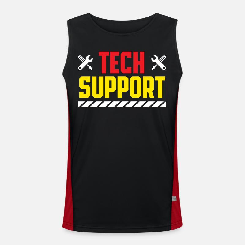 Tech Support Crew Tool Repair Service Men's Functional Contrast Tank Top 