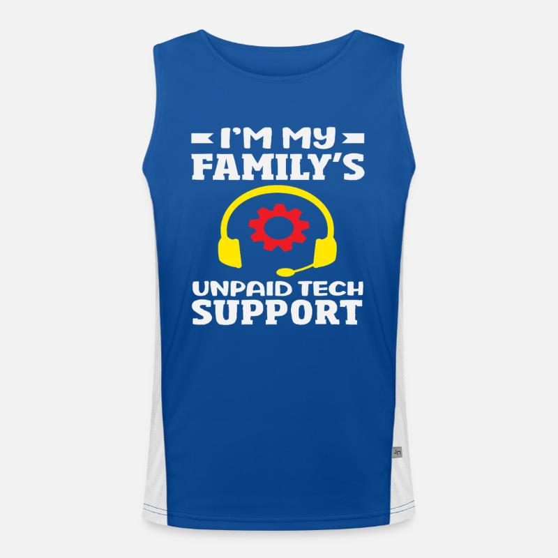 The family's unpaid tech support Men's Functional Contrast Tank Top 