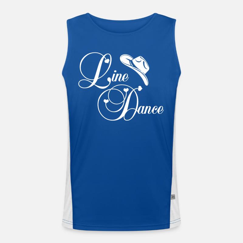 Line Dance Script Logo Funktionelles Kontrast-Tank Top für Männer 