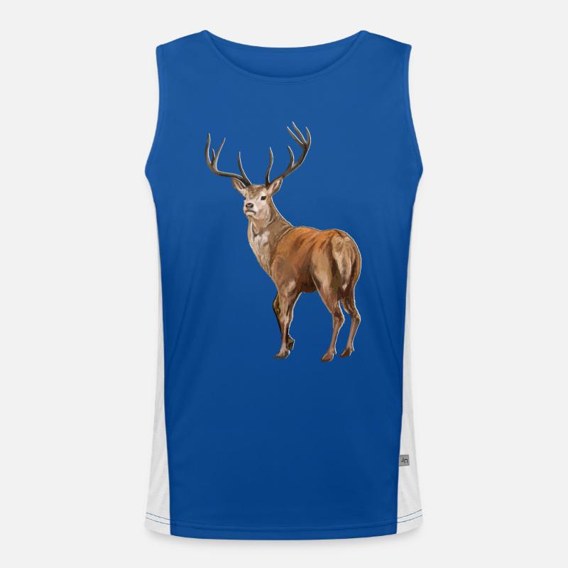 Weisswedelhirsch White-Tailed Deer Funktionelles Kontrast-Tank Top für Männer 