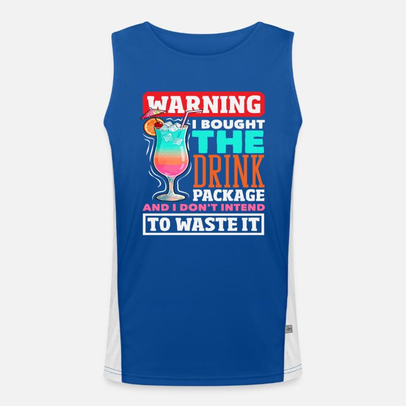 Drink Package Warning Alkohol Kreuzfahrt Funktionelles Kontrast-Tank Top für Männer 