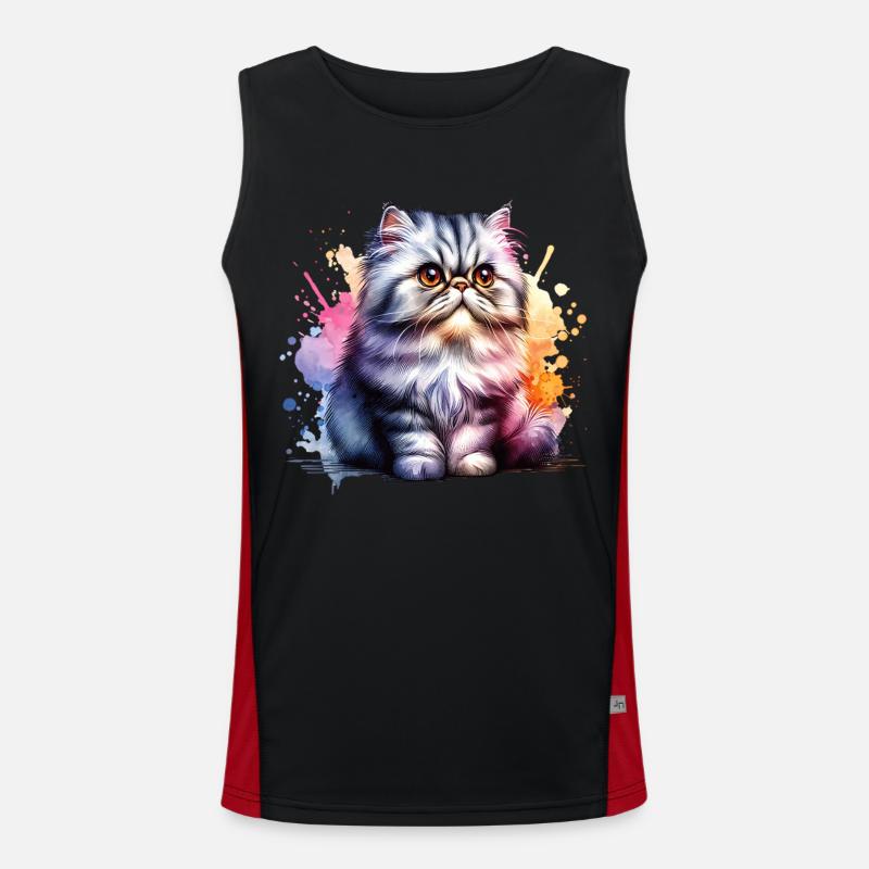 Cadeau du chat persan Débardeur respirant contrasté Homme 