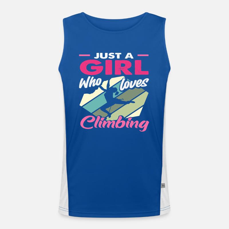 Nur ein Mädchen das Klettern liebt Funktionelles Kontrast-Tank Top für Männer 