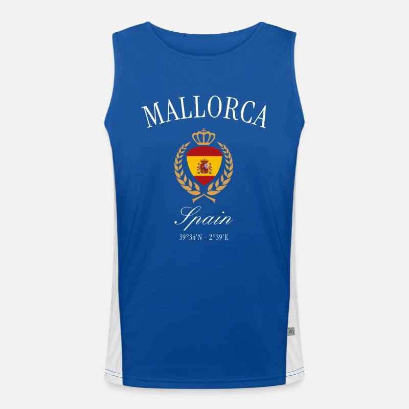 Mallorca Spanien Wappen Krone – Reise Souvenir Funktionelles Kontrast-Tank Top für Männer 