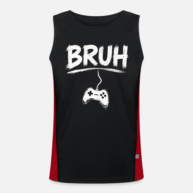BRUH Gaming Controller Splash - Men's Functional Contrast Tank Top  - black/red