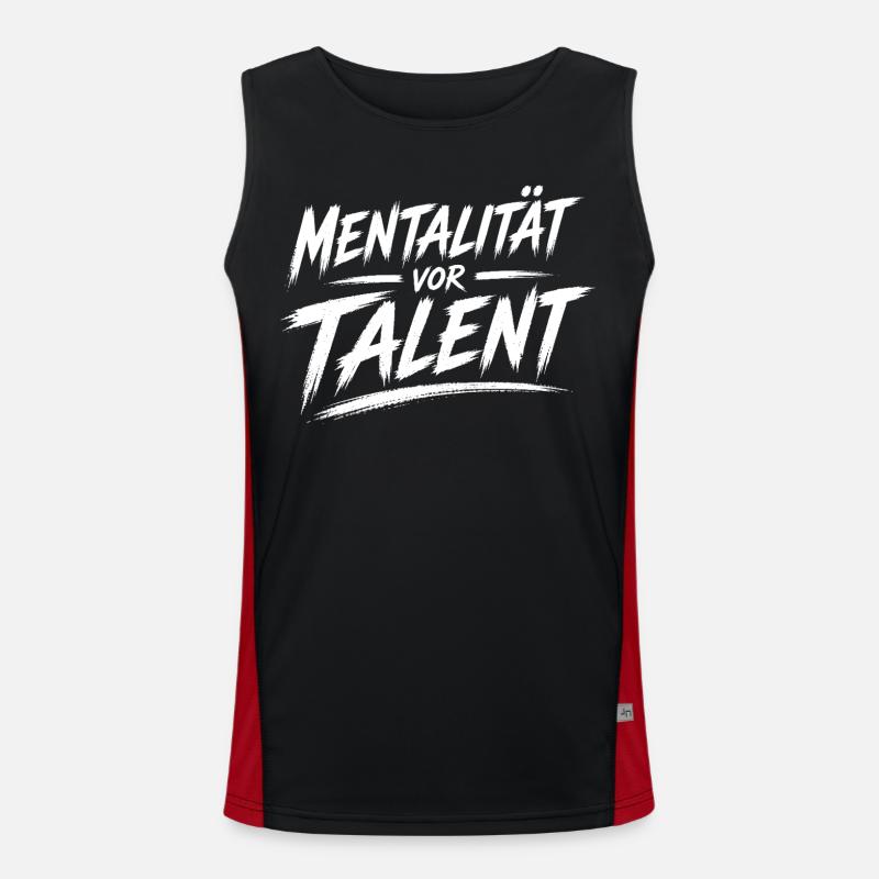 Mentality before talent - Men's Functional Contrast Tank Top - black/red