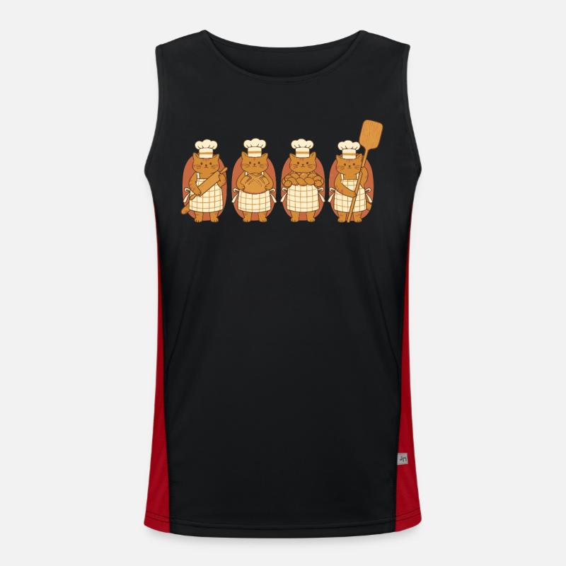 Sourdough Bread Baking Baker Bread Making - Men's Functional Contrast Tank Top  - black/red