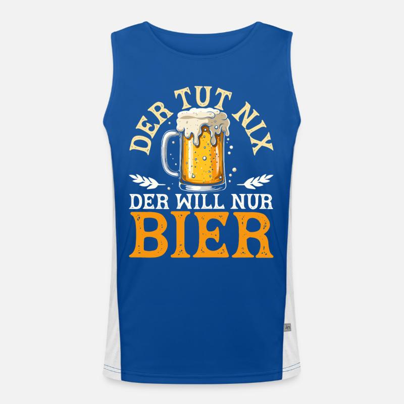 Der Tut Nix Will Nur Bier Bierliebhaber Funktionelles Kontrast-Tank Top für Männer 