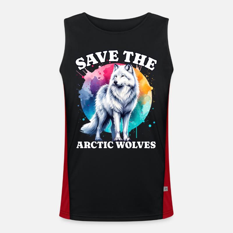 Polarwolf Save Arctic Wolf - Men's Functional Contrast Tank Top  - black/red